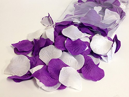 300pc pack - mixed purple and white artificial rose pet…
