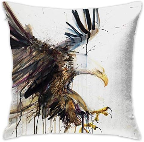 Crazy Popo Animals Eagle Decorative Throw Pillow Covers/Euro Sham/Cushion Sham Square Cushion Case Pillowcases for Living Room Sofa Bedroom Car 18 X 18 Inch 45 X 45 cm