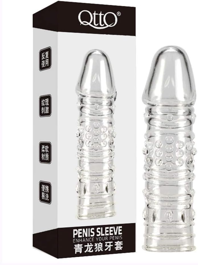 Crystal Cover Enlarger Extender Reusable Con-Dom Sleeve Case Pumps Enlargers for Men Women and Couples Dragon (Style-3)