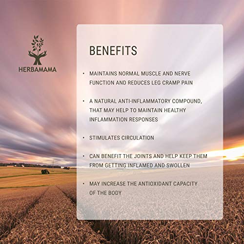 HERBAMAMA Leg Cramps Capsules Natural Supplement with Magnesium, Turmeric, Black Cohosh