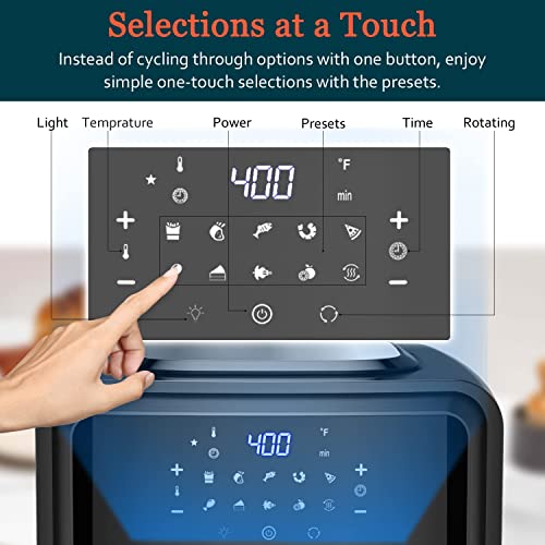 AUMATE Air Fryer Oven with Rotisserie Dehydrator 13QT, 10in1