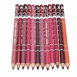 BAIXUEGONGZHU 12 PCS Professional Lipliner Waterproof Lip Liner Pencil 15CM