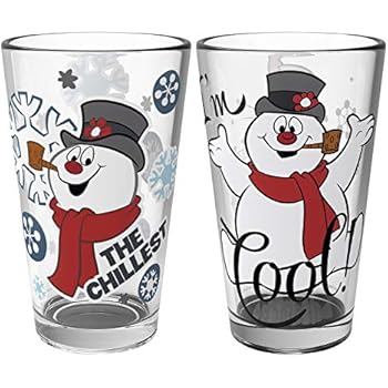 Zak Designs FTSA-B081 Christmas Collectibles Pint Glasses, 16oz 2 Piece, Frosty the Snowman