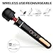 Cordless Wand Massager with 5 Powerful Speeds 10 Vibration Patterns for Neck Back Deep Tissue Massage, PALOQUETH Handheld Lightweight Rechargeable Body Massager with Removable 360° Bendable Silicone