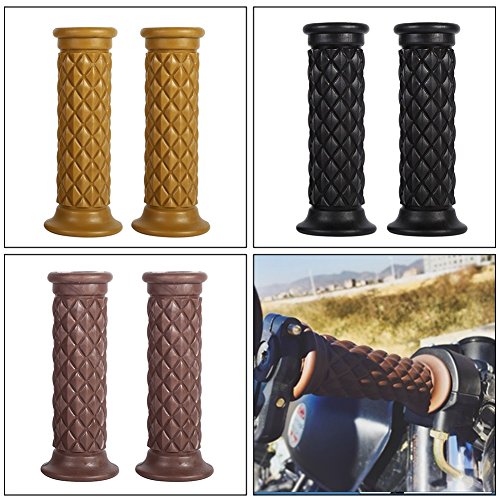 7/8" Motorcycle Hand Grips Antiskid Handlebar Rubber Bar End Hand ( Color : Yellow )