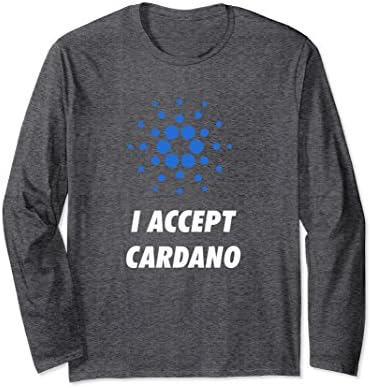 Unisex Official Cardano Cryptocurrency Long Sleeve T-Shirt ADA 2XL Dark Heather