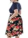 Nemidor Women's V-Neck Print Pattern Casual Work Stretchy Plus Size Swing Dress (Navy+Print, 18W)