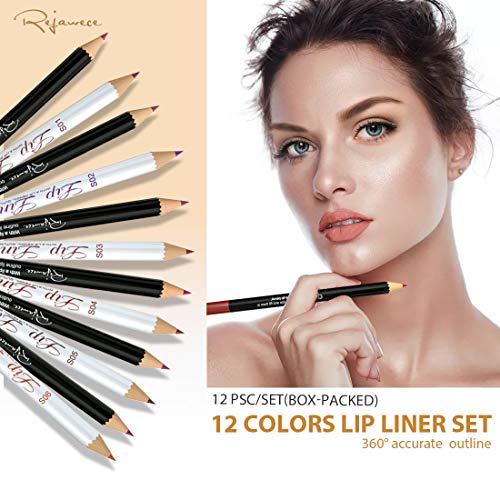Lip Liner Filler Pencil set by Rejawece, Matte Waterproof Sweat-Proof Lipliner Pen Set with 12 Colors|Color Enhancer, Plumper Pencil |Define Lips for a Fuller Look Perfect - Thumbnail 7