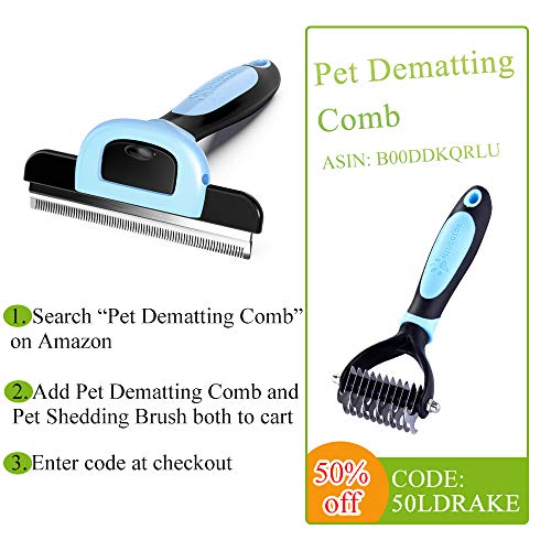 MIU COLOR Pet Deshedding Brush, Professional Grooming Tool, Effectively