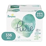 Baby Wipes, Pampers Aqua Pure Sensitive Water Baby Diaper Wipes, Hypoallergenic and Unscented, 336 Count