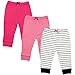 Luvable Friends Unisex Baby Cotton Pants, Girl Black Stripe, 12-18 Months
