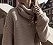 OYANUS Women's Loose Cowl Neck Chunky Cable Knit Pullover Top Sweater Jumper