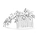 Mariell Brushed Silver Handmade Austrian Crystal & White Pearl Wedding Comb - Luxe Bridal Hair Accessory