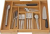 Home-it Expandable use for, Utensil Flatware Dividers-Kitchen Drawer Organizer-Cutlery Holder, Bamboo
