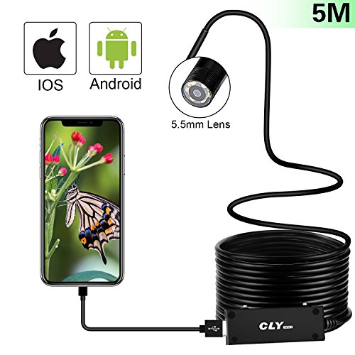 USB Endoscope Inspection Camera for IPhone/Android 2.0MP CMOS 1080P HD Waterproof Borescope Snake Camera -16.5