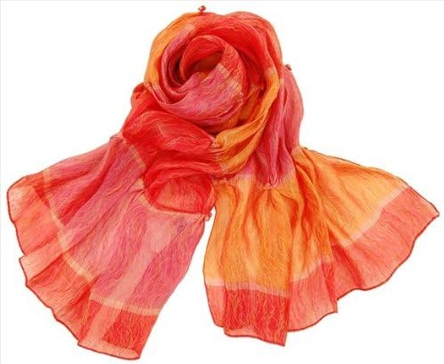 Catherine Lillywhite GC1119ORRD Orange And Red Silk Blend Scarf