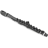 Nuvo jFlute Beginner Student Flute &ndash; Black/Black, Donut Head Joint, Waterproof ABS Plastic
