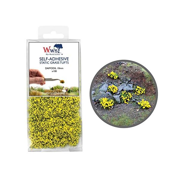 War World Scenics 10mm Osterglocke Gelbe Selbstklebende Statische Grasbüschel x 100 - Modellbau Modellbahn…