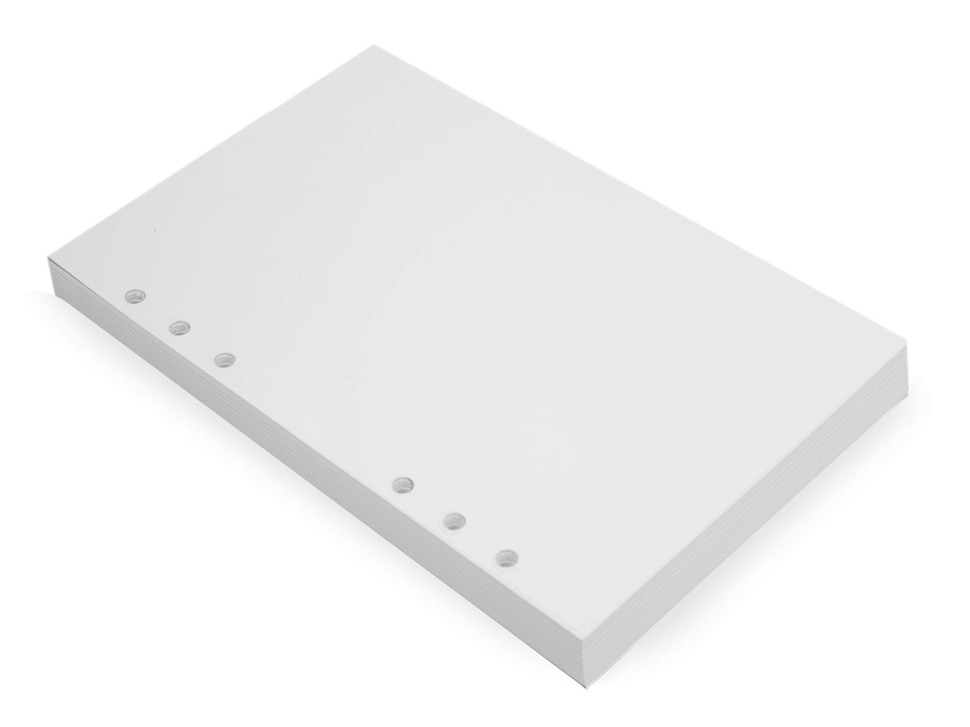 Wanderings A5 6-Ring Binder Planner Inserts - 21x14.2cm - Thick Cream Colour Blank Loose Leaf A5 Paper Refills Compatible with Filofax 6 Hole 100 Sheets 200 Blank Pages.