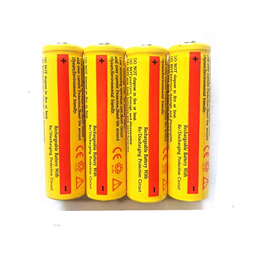 New 3.7V 5000AMH Rechargeable Batteries 4PCS, Button Top for Led Flashlight, Toys, Household Appliance