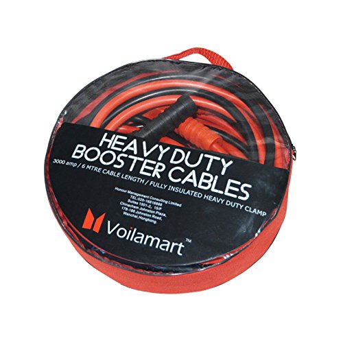 Voilamart Auto Heavy Duty Jumper Cables 1 Gauge 20Ft 3000AMP with Carry