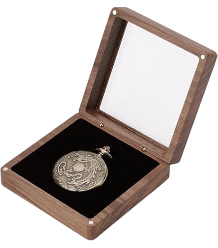 Amazon.com: COSISO Walnut Wood Pocket Watch Box with Clear Acrylic