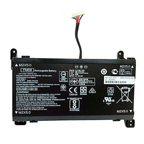 7xinbox 12 Cables FM08 Laptop Battery Replacement for HP Omen 17-AN014NG HSTNN-LB8A 922752-421 922976-855 TPN-Q195 Series Laptop [83.22Wh 5700mAh 14.6V]