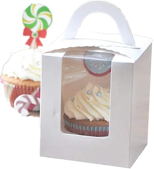 20 cajas para magdalenas de magdalenas con asa para regalo de fiesta.: Amazon.es: Hogar