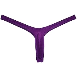 JAXFSTK Sexy Men's Shiny Ice Silk Bikini Thong