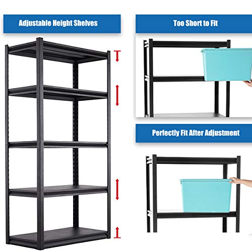 Raybee 5Tier Storage Shelves for Garage Heavy Duty Steel Garage