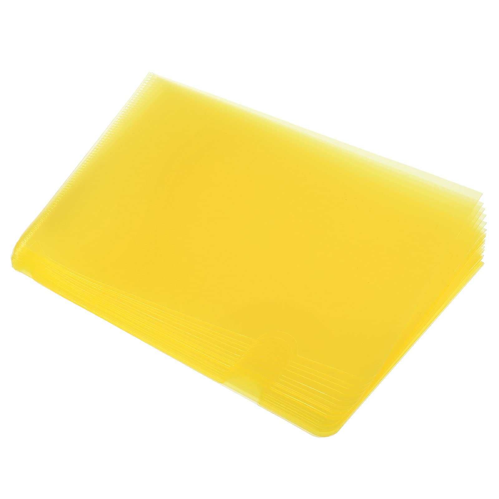 PATIKIL L Type Folders 24 Pack 8.9 x 6.3 inches A5 Plastic Clear Document Folder File Jacket Sleeves Project Pockets, Yellow