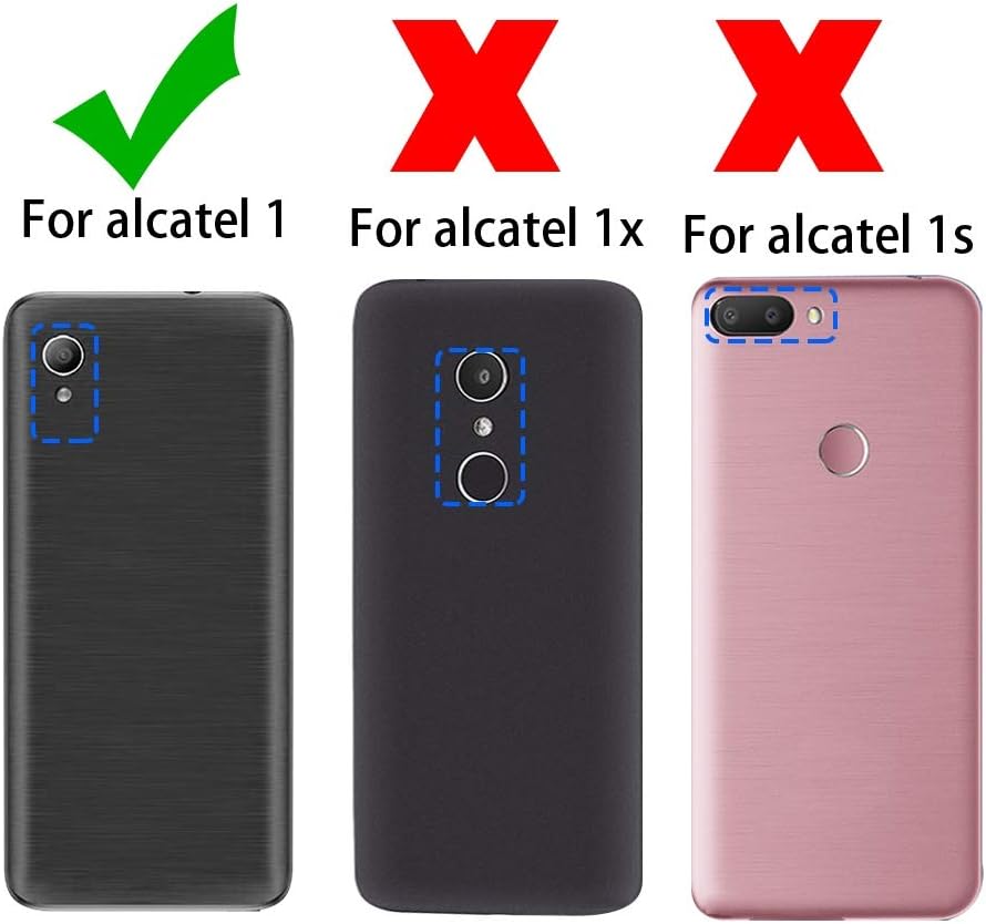 SDTEK Case Compatible with Alcatel 1 (2019-2021), Leather Wallet Flip Book Folio Wallet View Phone Cover Stand (Black) - Image 4