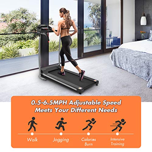 GYMAX Folding Treadmill, Electric Motorized Walking Running Machine