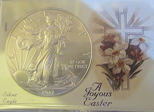 Joyous Easter CROSS Snaplock with 2017 Silver American Eagle (SAE) BU