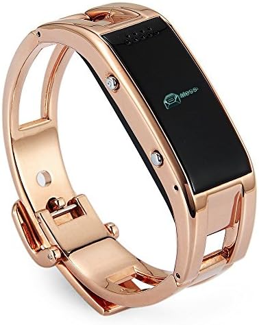 Fitness Tracker Health Smart Bracelet Support Caller ID Bluetooth Sync Wristband Watch for iOS iPhone Android Samsung (Gold)