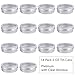 BENECREAT 14 Pack 2 OZ Tin Cans Screw Top Round Aluminum Cans Screw Lid Containers with Clear Window - Great for Store Spices, Candies, Tea or Gift Giving (Platinum)