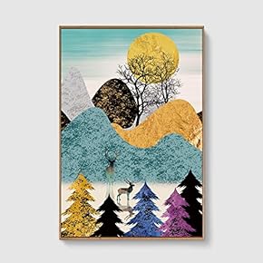 Framed Canvas Home Artwork Decoration Abstract Scenery Canvas Wall Art for Living Room, Bedroom - 16x24 inches