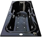 MADONNA Rex Acrylic Bath Tub with Jacuzzi and Bubble Bath - Black