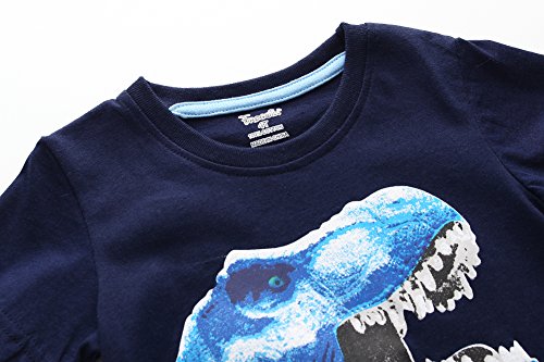 Frogwill Toddler Boys Dinosaur T-Shirt - 3D Print Short Sleeve Tee, Sizes 4-10 Years