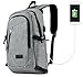 Travelambo Business Water Resistant Polyester Laptop Backpack Travel Bag with USB Charging Port and Lock Fits Under 17-Inch Laptop and Notebook (Gray) primary