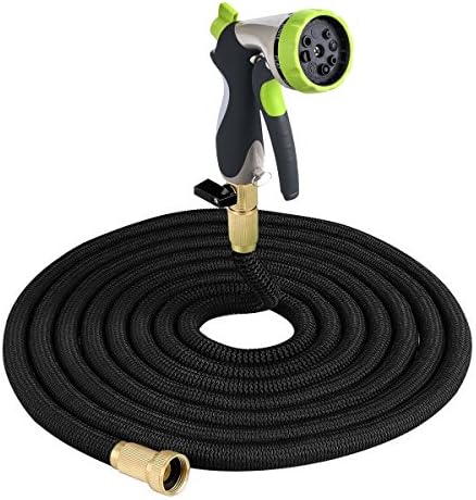 Extra Strong Expandable Water Hose 100 Ft- Garden Hose with Professional /8 Function Spray Gun/ Free Robust Hanger /Doesn't Twist &amp; Kink /By cooper
