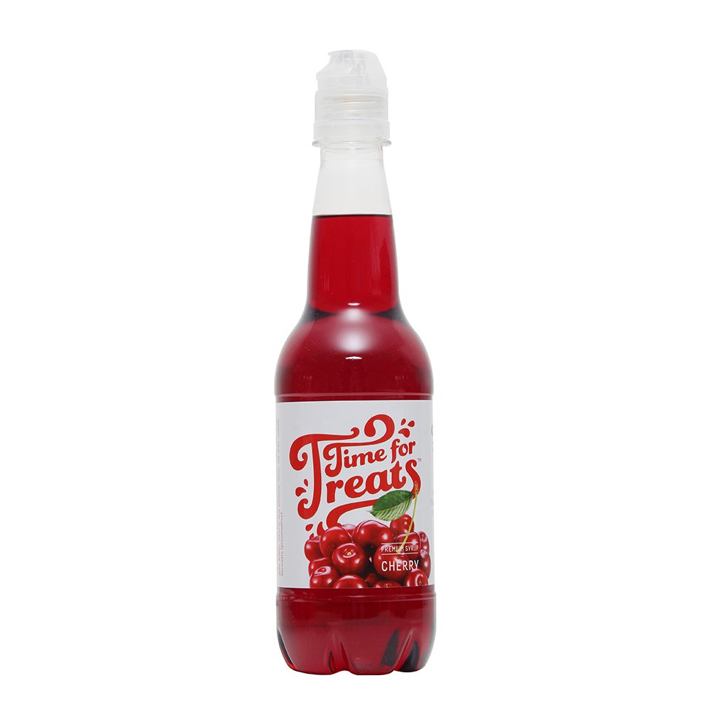 Flavored Syrup for Snow Cones, Homemade Sodas, Cocktails, Coffee, Baking and More - Time For Treats 16.9 Fluid Ounce Bottle (Cherry)