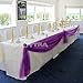 Gorgeous Home LinenMany Colors Elegant Wedding Table Valance Chair Decor Sheer Swags Fabric Party Decorations (Purple)