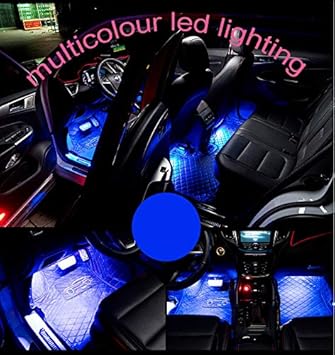 luz led para el suelo del coche tira de luz led para el coche luces interiores de la atmosfera 4 luces led de rayas decorativas multicolor