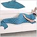 Yowao Mermaid Tail Blanket Adult Handmade Knitted Fish Scales Pattern and All Seasons Warm Your Feet Sleeping Bag 74.86 x 35.46 inch (190x90cm) (Blue Lake)