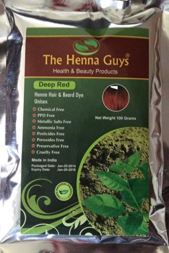 DEEP RED Henna Hair & Beard Dye / Color - 1 Pack - The 