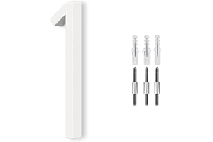 OLADOT 6" White Floating House Number, Metal Modern House Numbers, Mailbox Decor Number with Nail Kit, 911 Visibility Signage (Large 1)