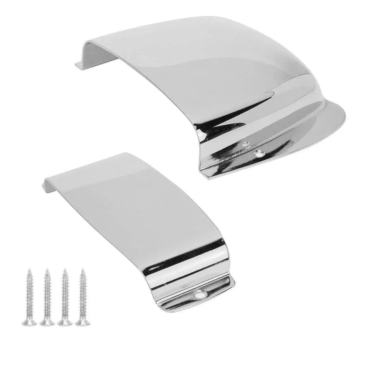 Alnicov Bass Pickup Cover Zinc Alloy Pickup Bridge Plate Cover Set for Bass Electric Guitar，Chrome