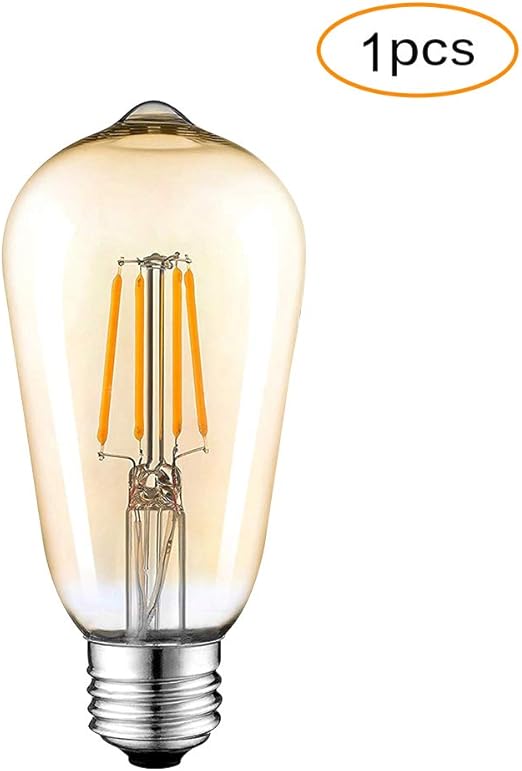 Onever Vintage Edison Led Bulbs E27 St64 4w Light Bulb Energy Saving Replaceable 2700k Antique Filament Bulb For Cage Pendant Lights Wall Sconces Ceiling And Chandelier Decoration Warm White Amazon Com