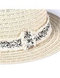 accsa - Sombrero de paja con cordón ajustable, protección UPF50 +, para mujer